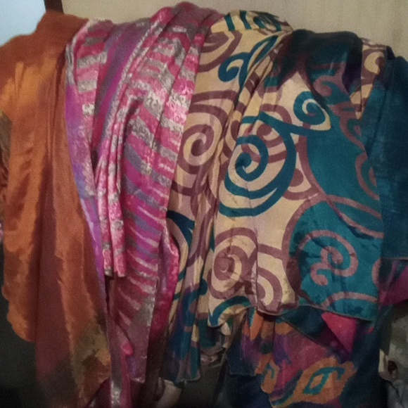 🎉HP🎉 2 sari wrap skirts women's plus size fits 14-32 Boho - Picture 4 of 6